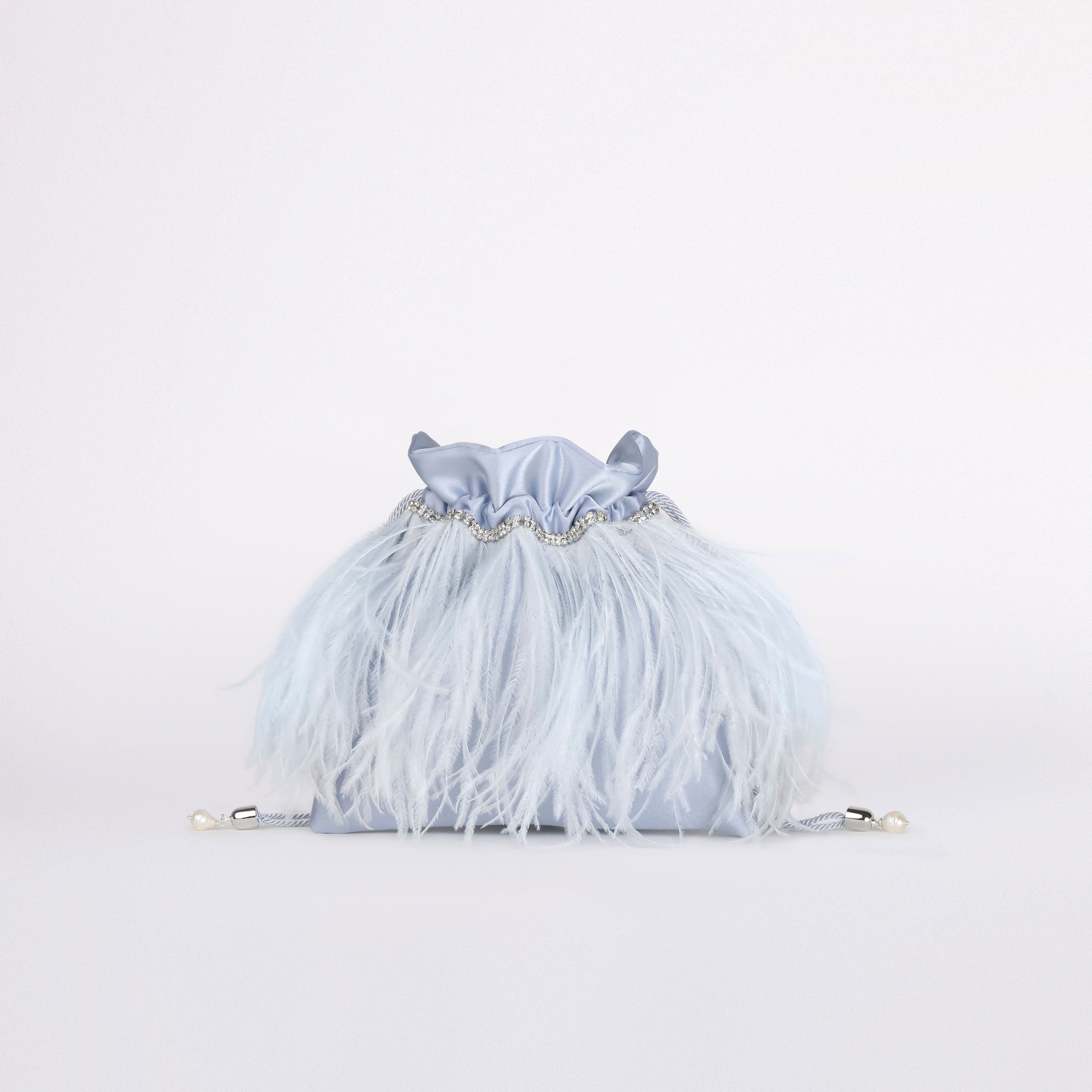 Baby Blue Feather Clutch Bags MINI FEATHERS BAG