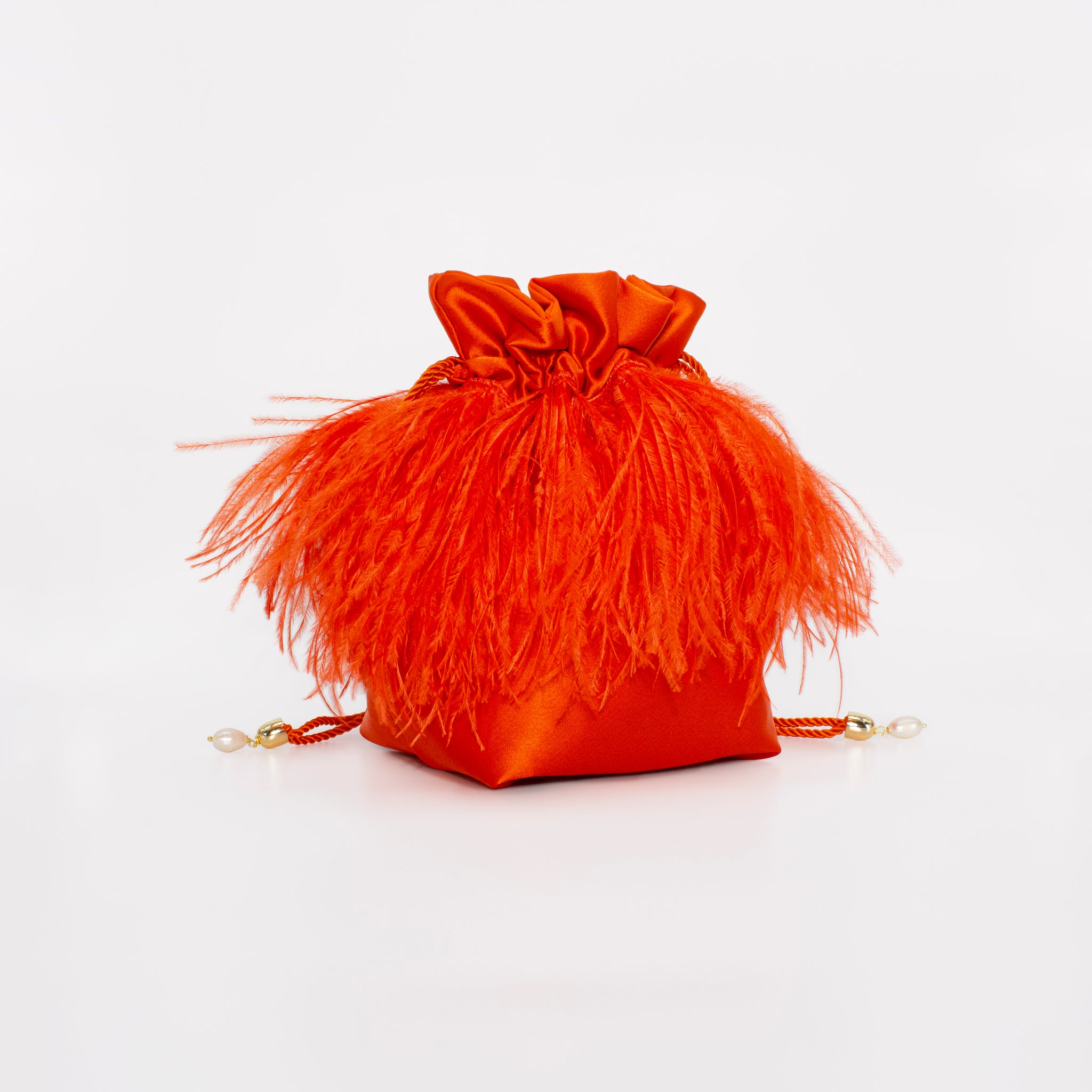 Feathers Collar Bag in colorazione arancione