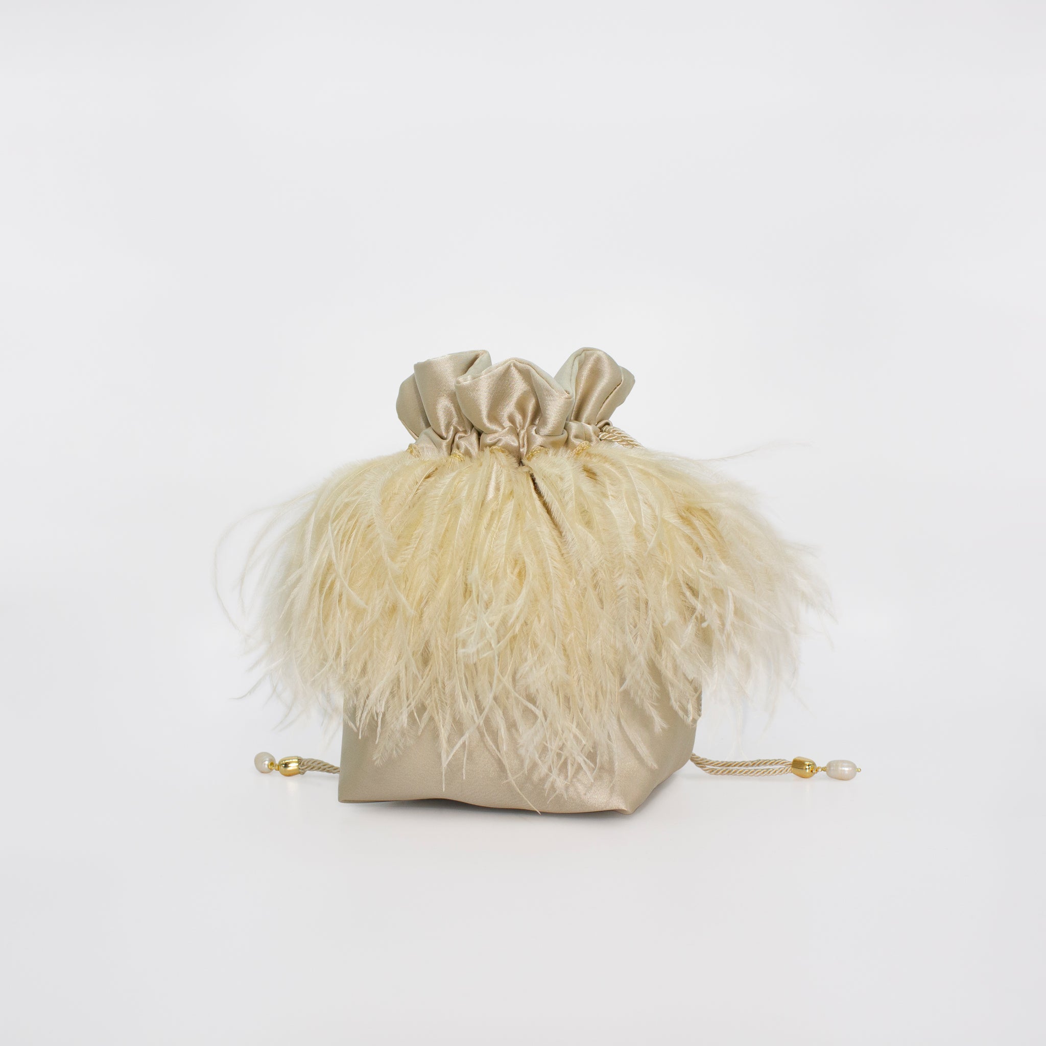 Feathers Collar Bag in colorazione champagne