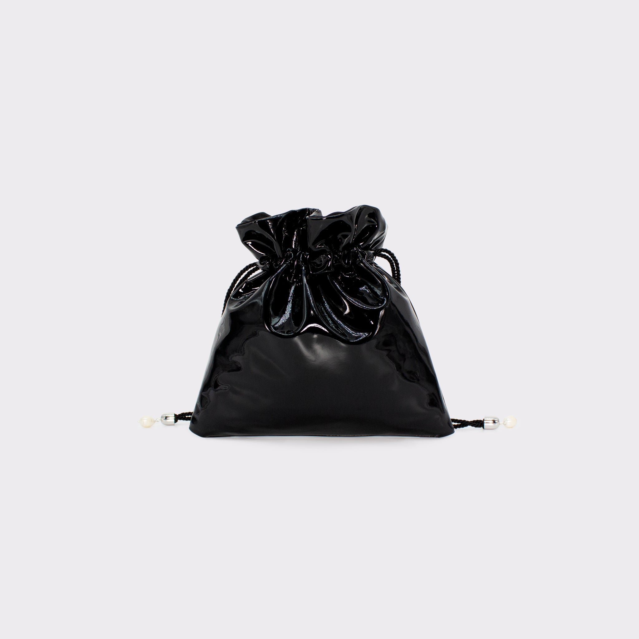 Glossy mini bag in colorazione nero
