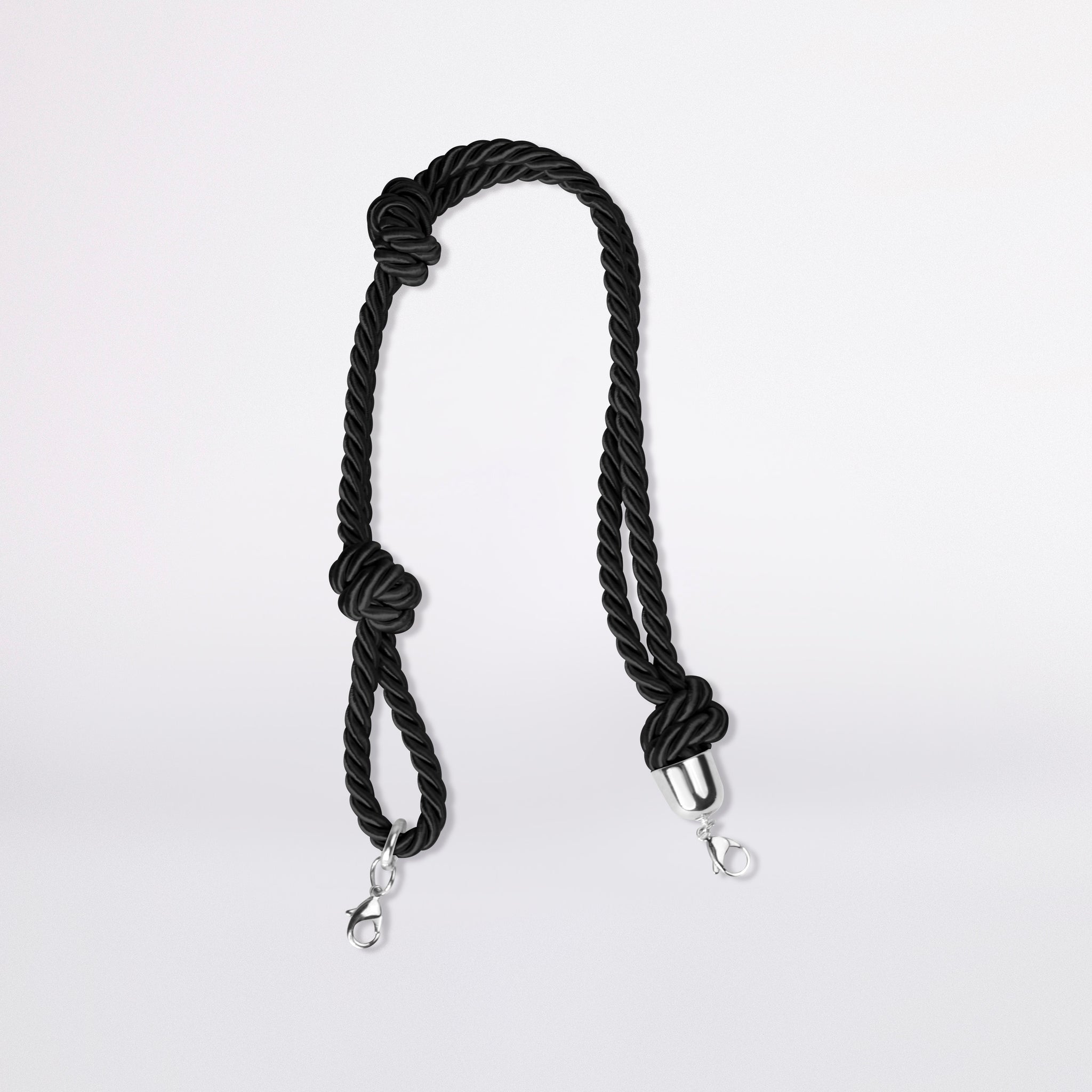 knotted shoulder strap in colore nero