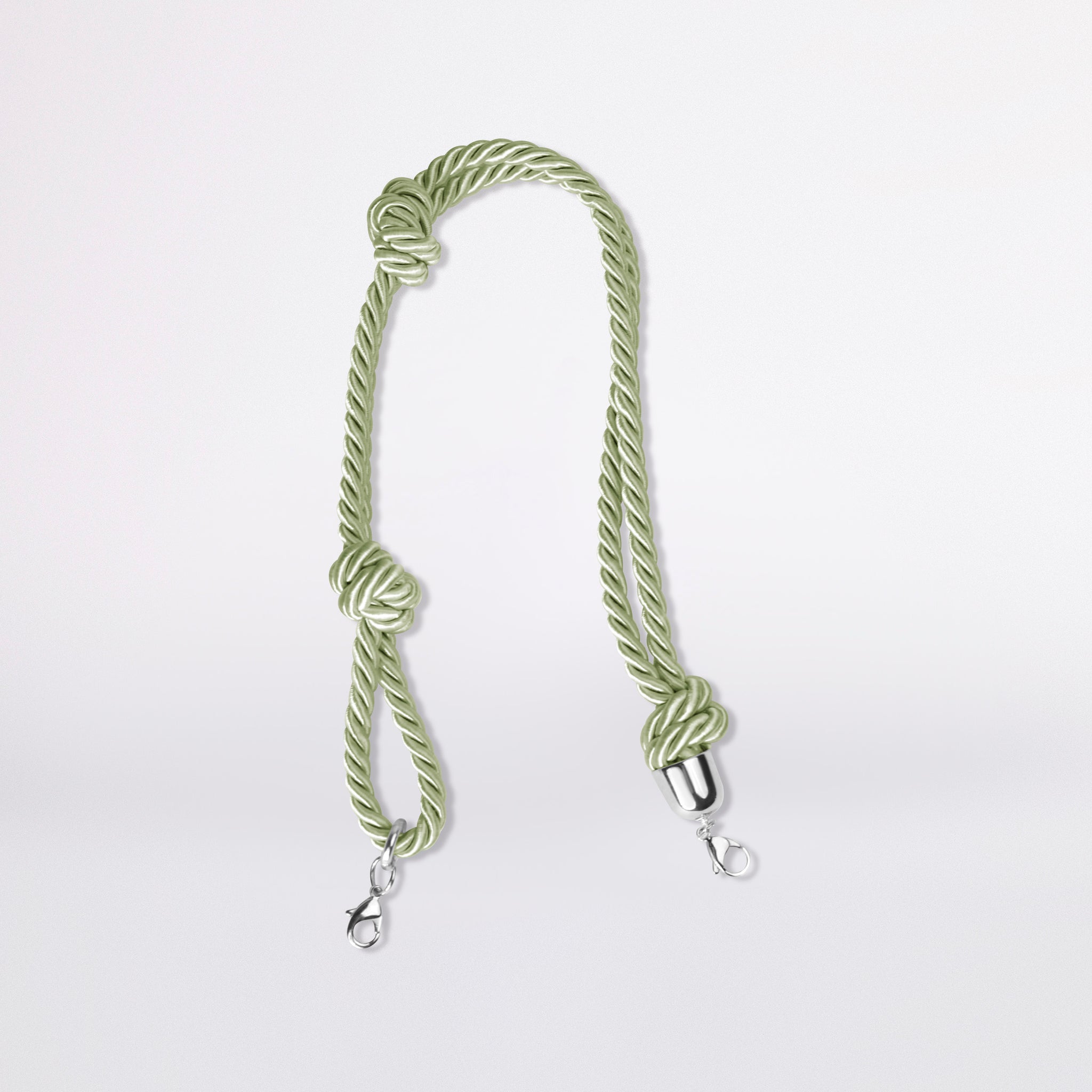 knotted shoulder strap in colore verde oliva