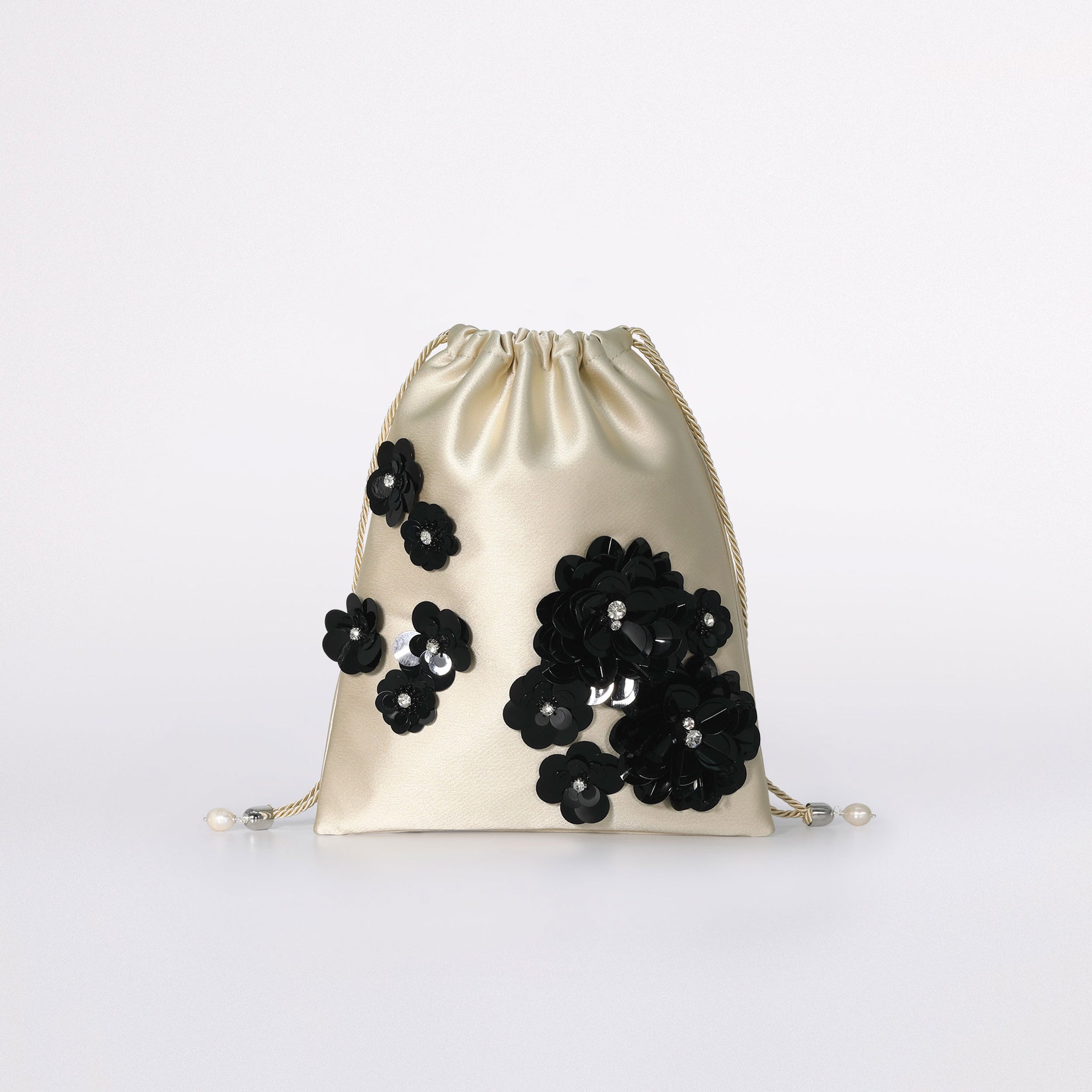 Borsa les fleurs edition noir in colorazione champagne